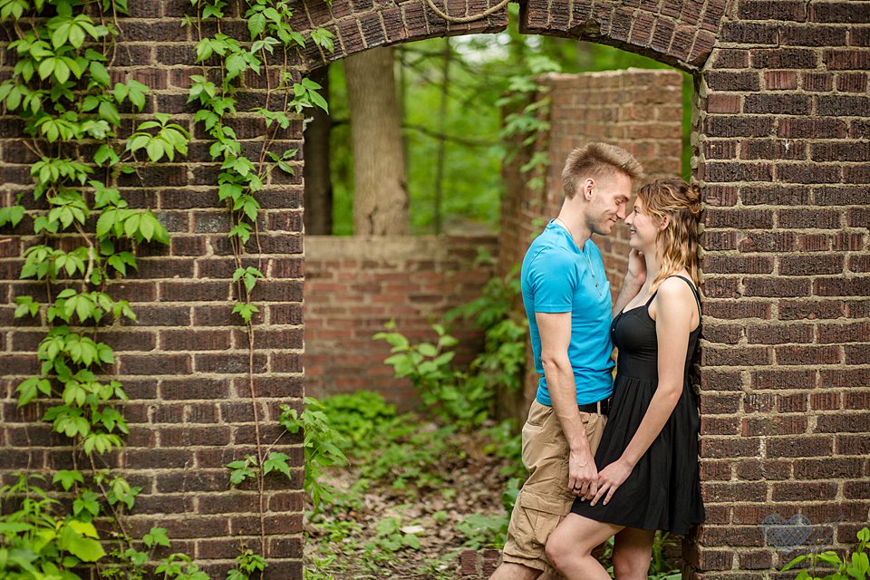 Grand Ledge engagement photographs lincoln brick park