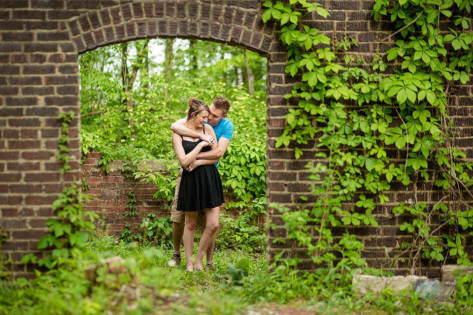 Grand Ledge engagement photographs Lincoln brick park