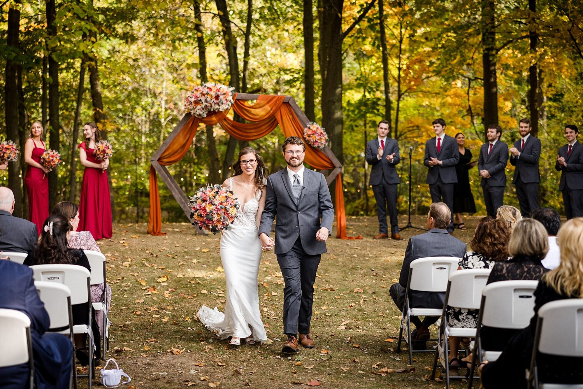 Edgewood Gardens Corunna, Michigan outdoor fall wedding photographs